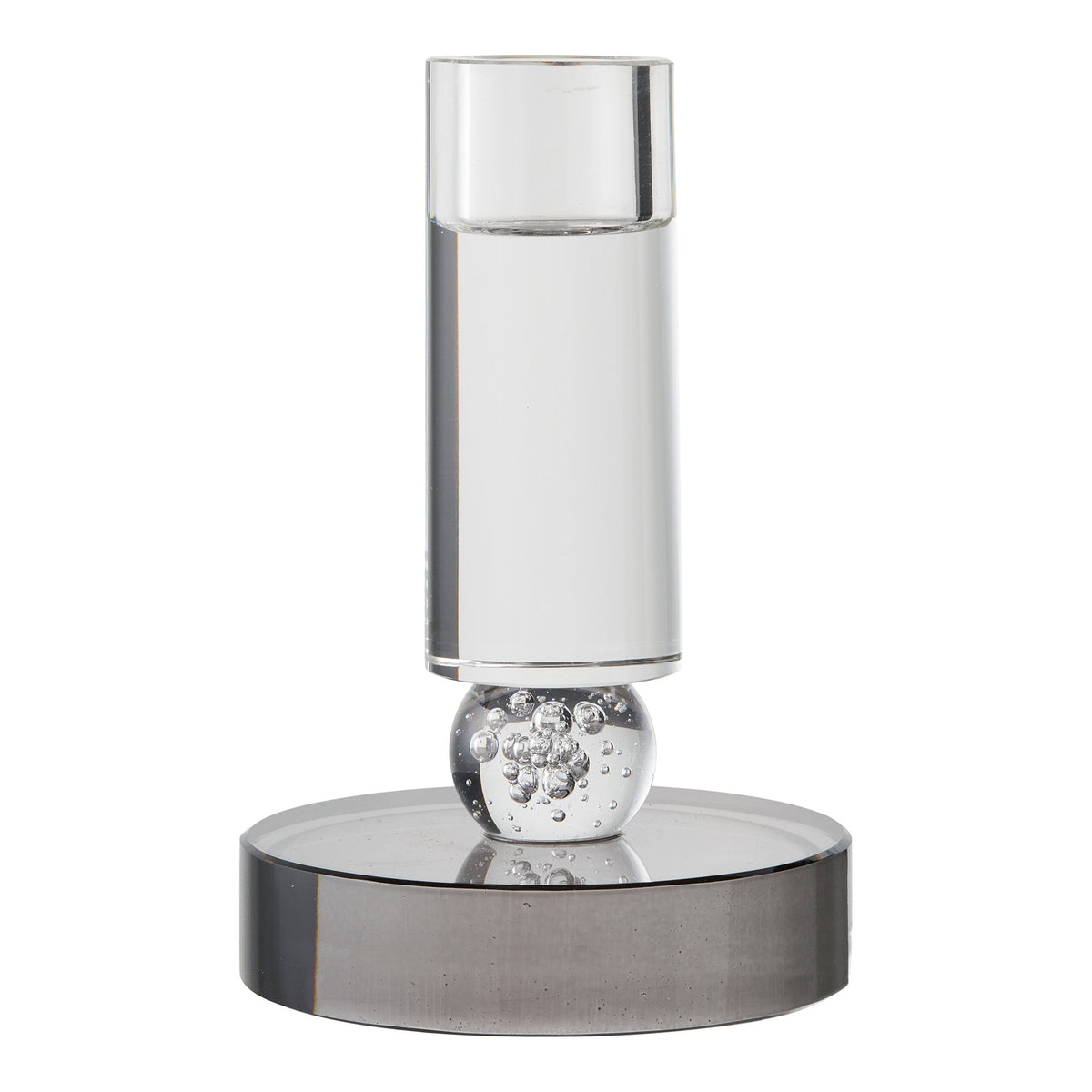 PolsterOase Möbel – Kerzenhalter aus Glas, Grau/Weiß, Ø 9 cm