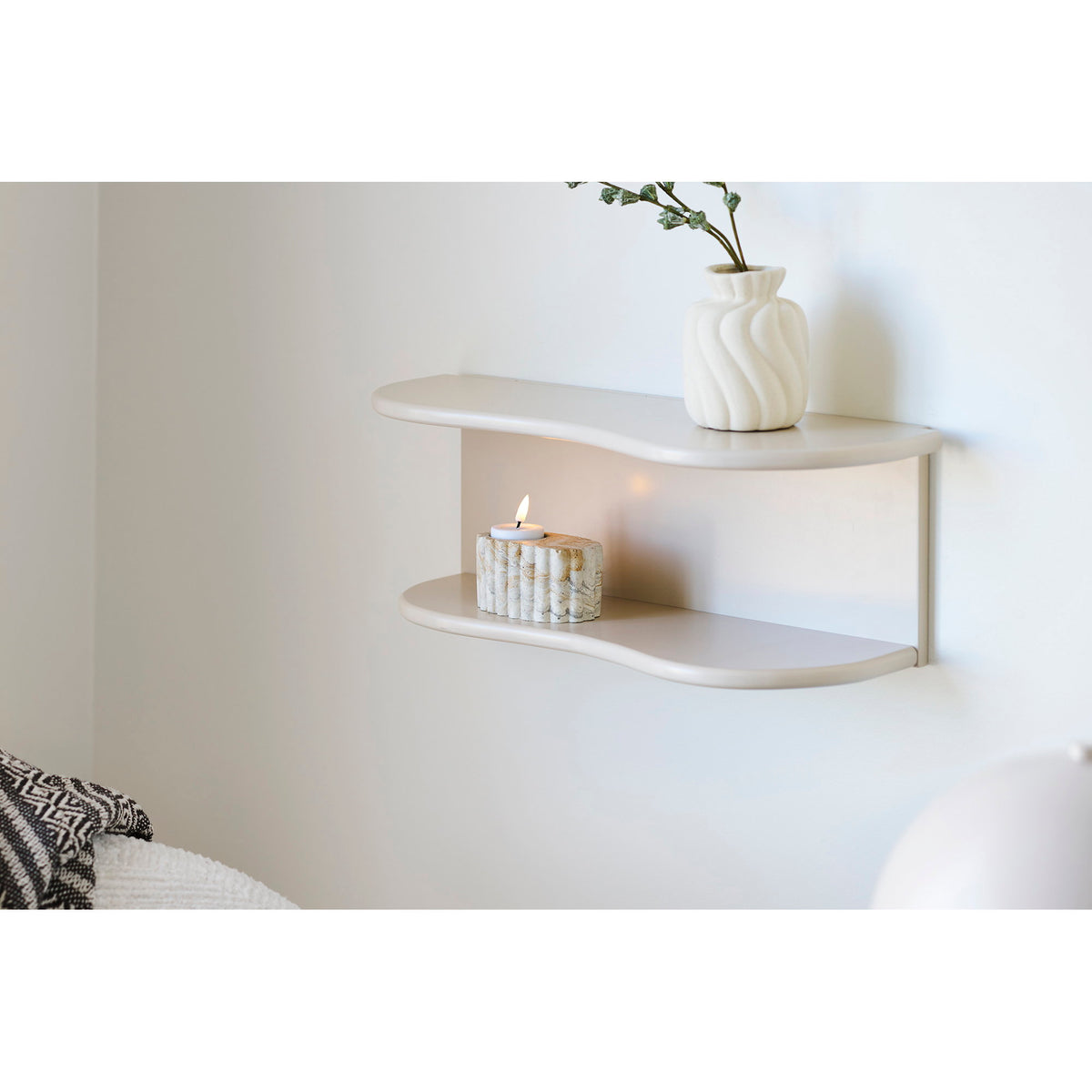 PolsterOase Möbel – Teelichthalter aus Zement, Braun/Beige, Ø 10, 5 cm – Ansicht 3