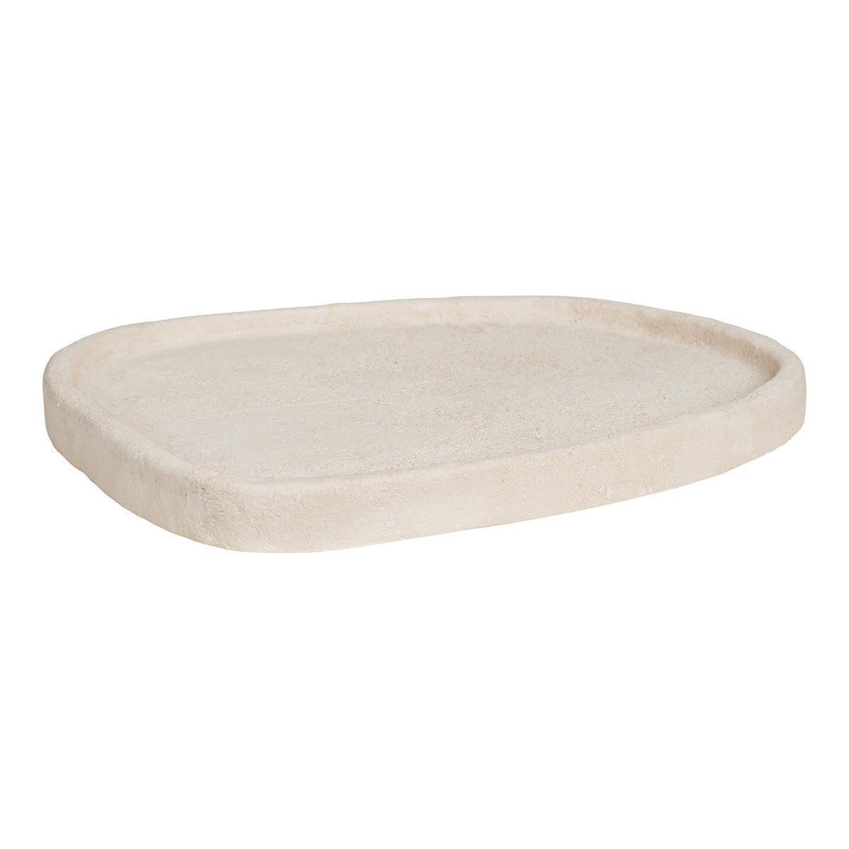 Tablett aus Zement, Beige, 35 × 30 × 2,5 cm