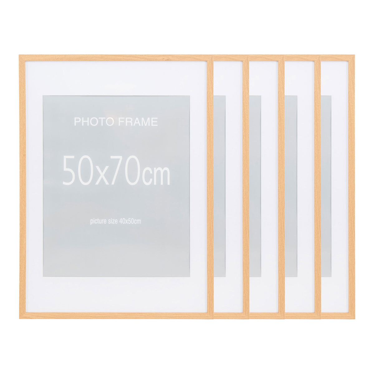 PolsterOase Möbel – Marbella Bilderrahmen aus Glas, 5er Set, Natur, 50 × 70 cm – Ansicht 3