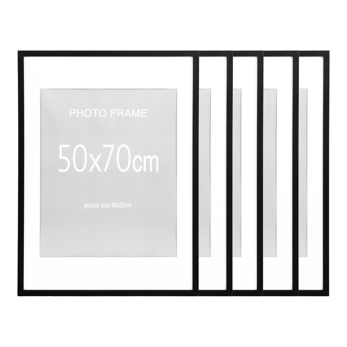 PolsterOase Möbel – Marbella Bilderrahmen aus Glas, 5er Set, Schwarz, 50 × 70 cm – Ansicht 3
