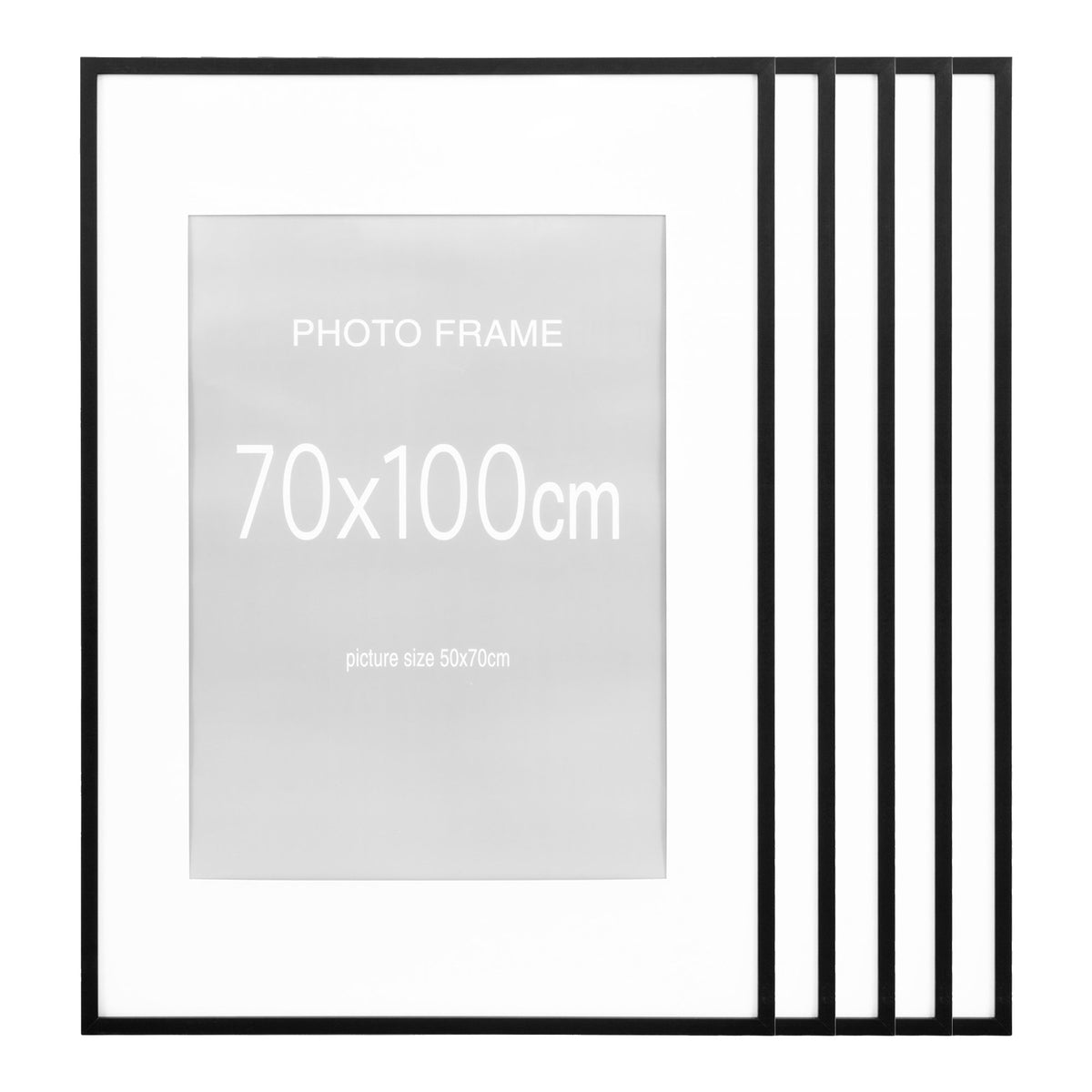 PolsterOase Möbel – Marbella Bilderrahmen aus Glas, 5er Set, Schwarz, 70 × 100 cm – Ansicht 3