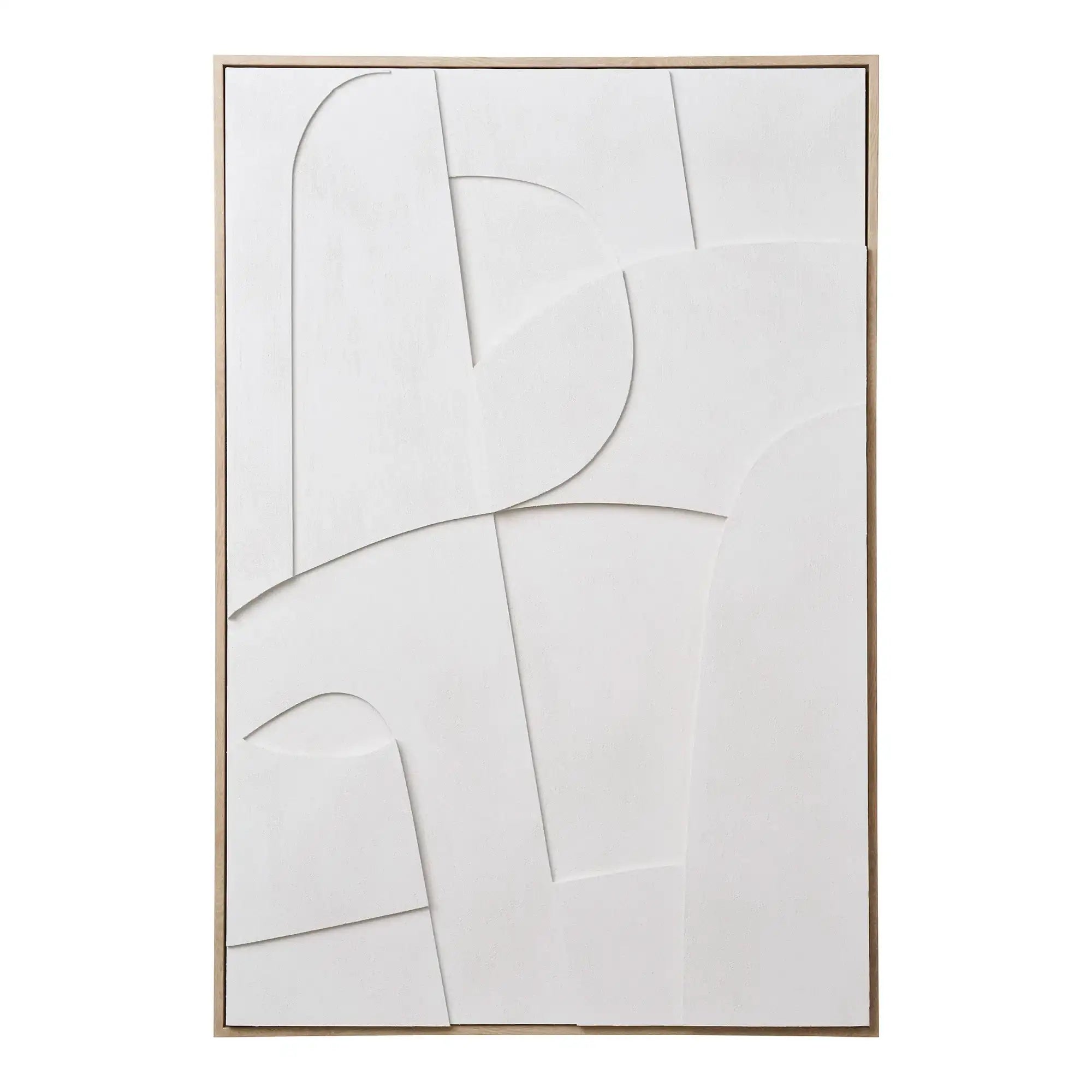 Wanddekoration Relief Weiß 60x90 cm – Modernes Wandbild im skandinavischen Stil