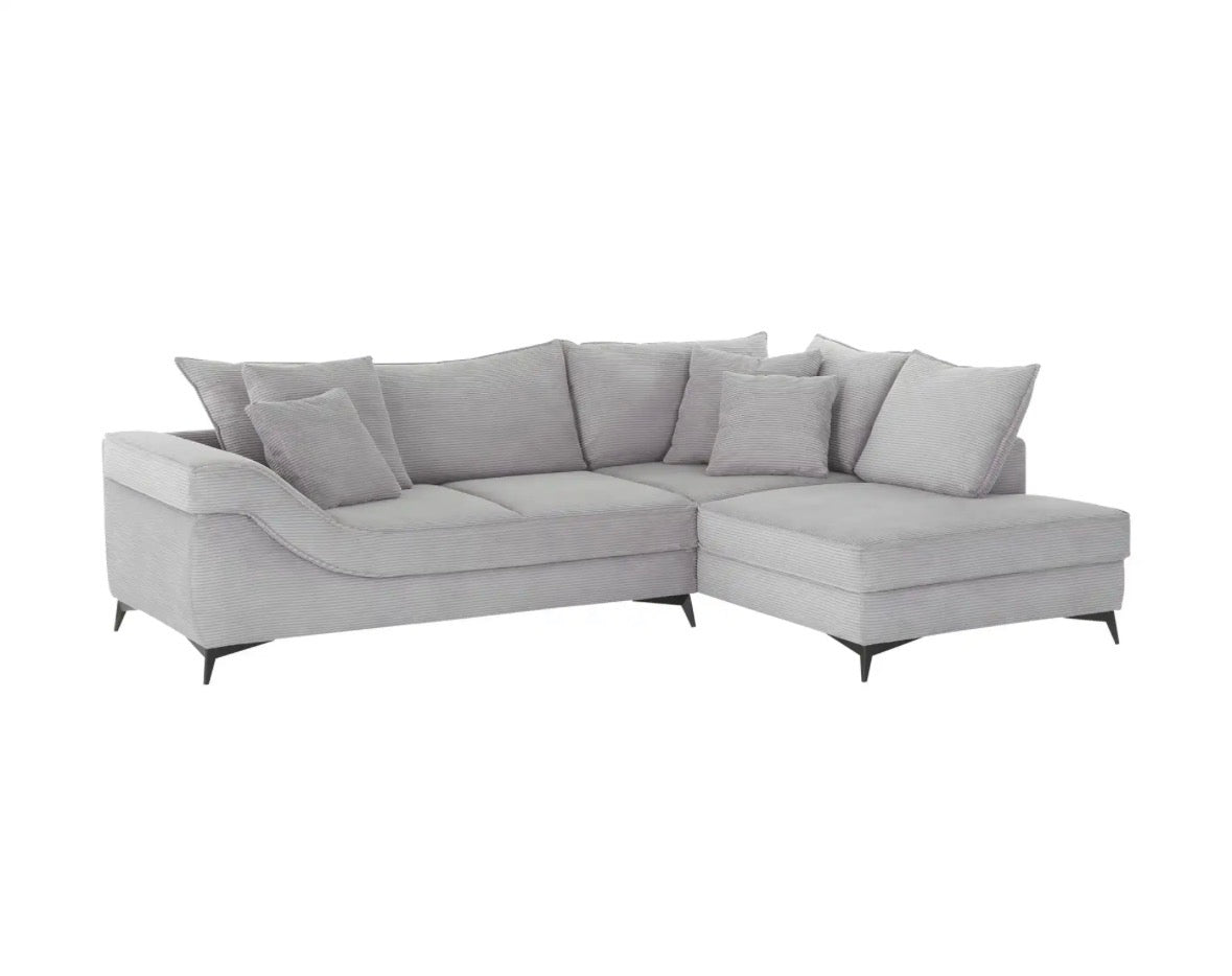 Ecksofa in Cord, 310 cm Breite