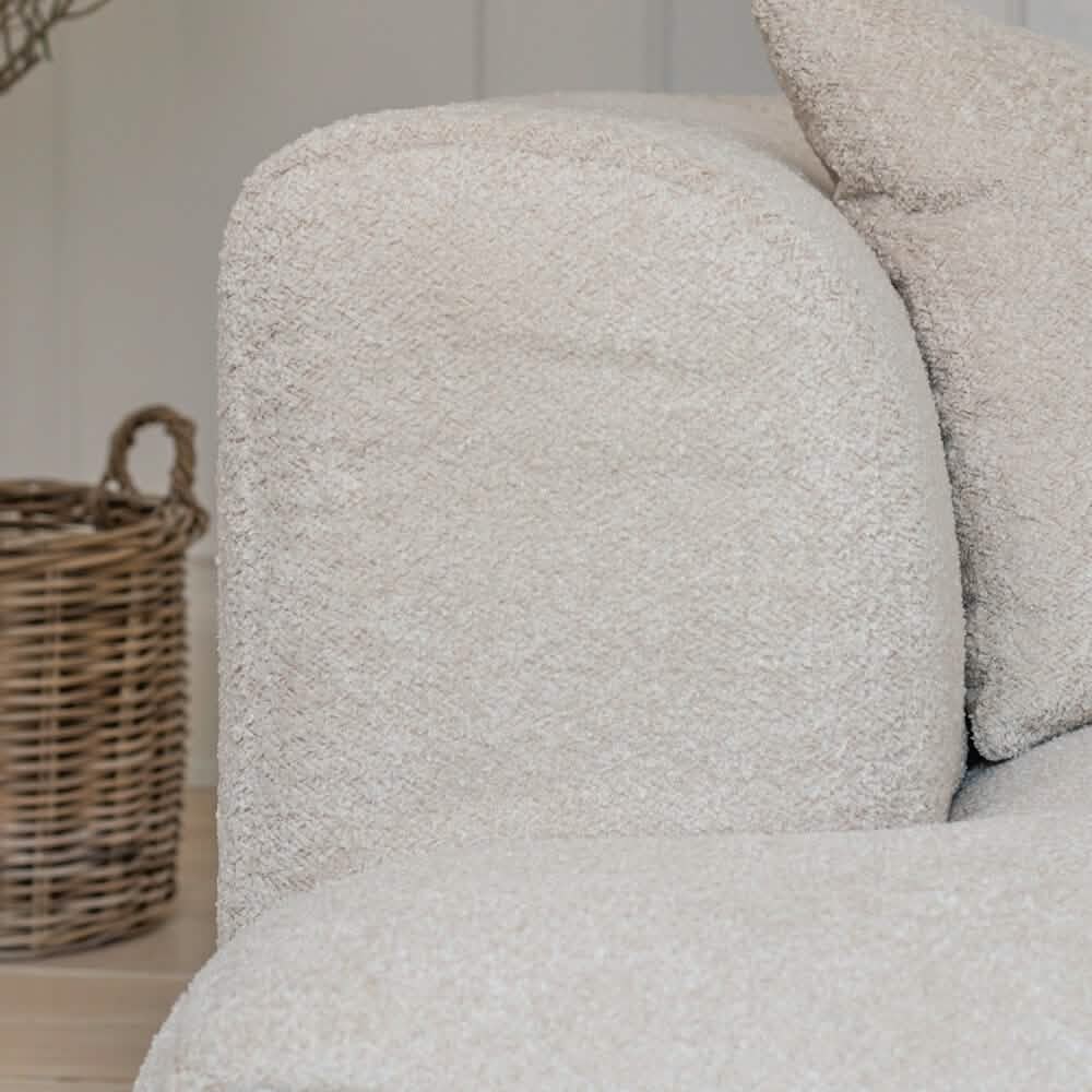 Bora Ecksofa (links) in Bouclé Grau, 304 cm Breite | PolsterOase