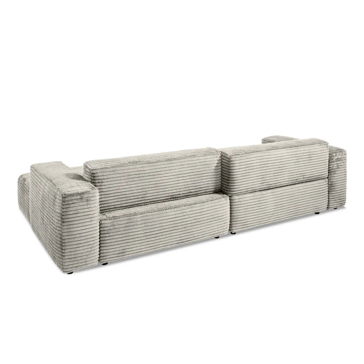 Big Sofa mit verstellbare Rückenlehnen in Breitcord Grau - POLSTEROASE