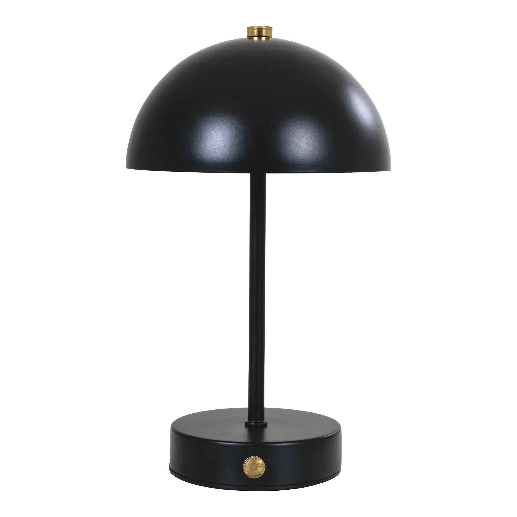 Akku Tischlampe Schwarz/Messing Ø15 cm – Kabellose LED Lampe im skandinavischen Design
