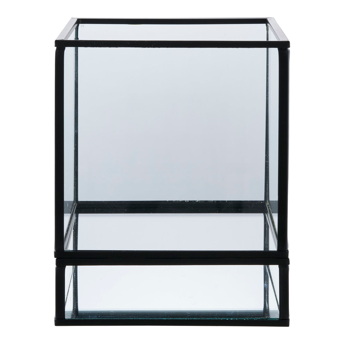 PolsterOase Möbel – Windlicht aus Metall und Glas, Schwarz, 15 cm