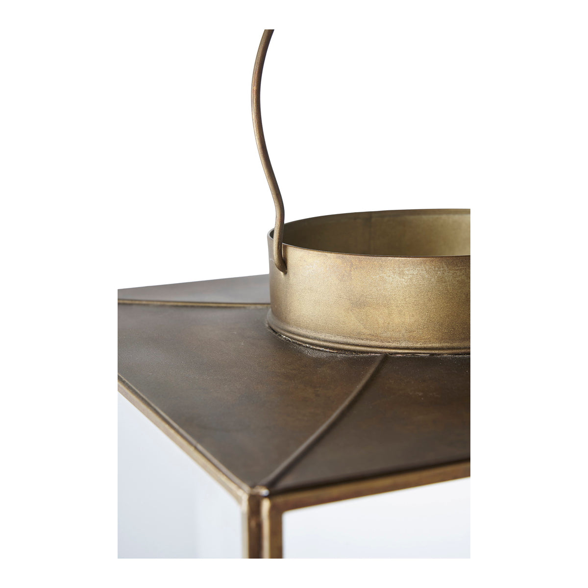 PolsterOase Möbel – Mohali Laterne aus Metall und Glas, Antikmessingoptik, 42 cm – Ansicht 3
