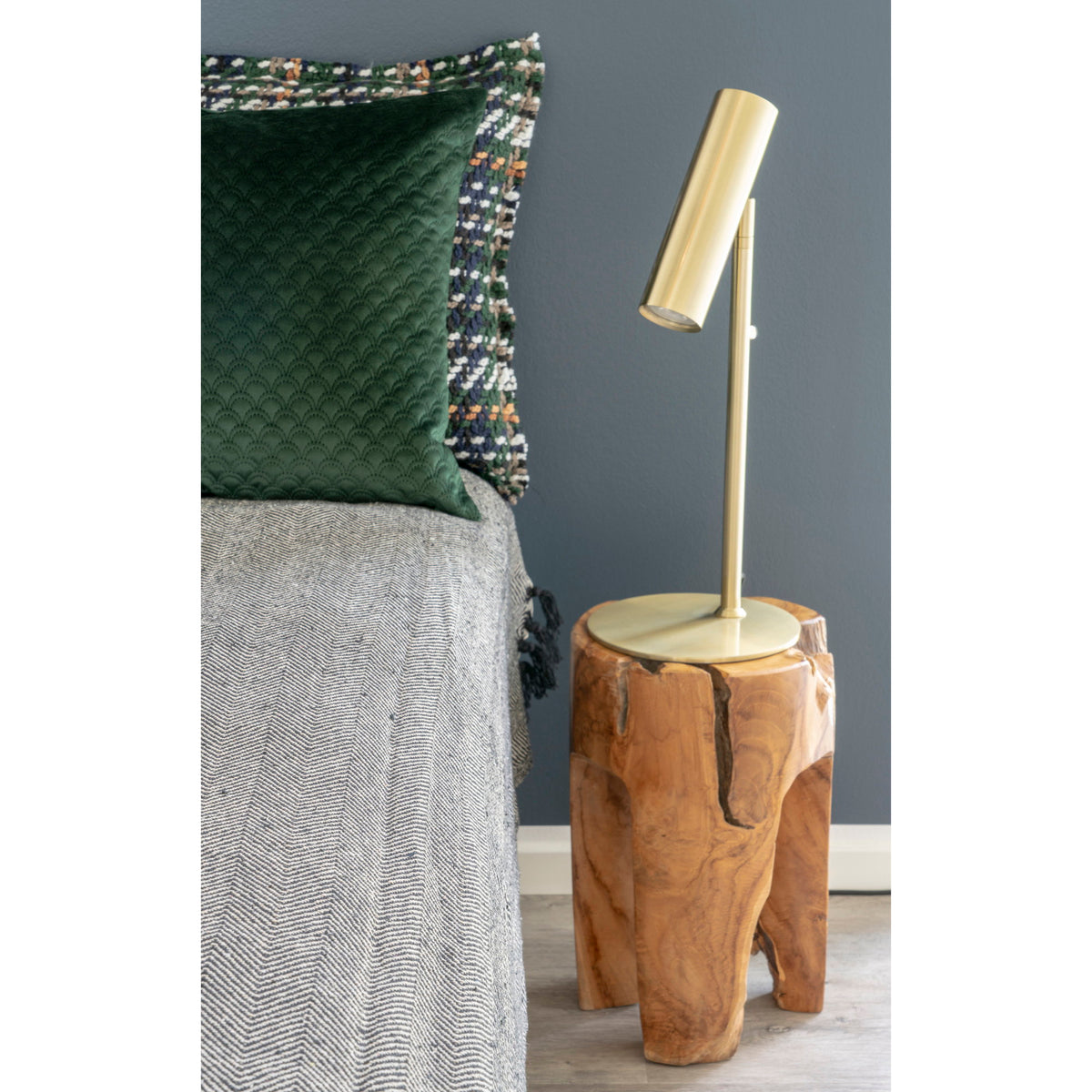 Paris Tischlampe – Stahl in Messingoptik, 47 cm