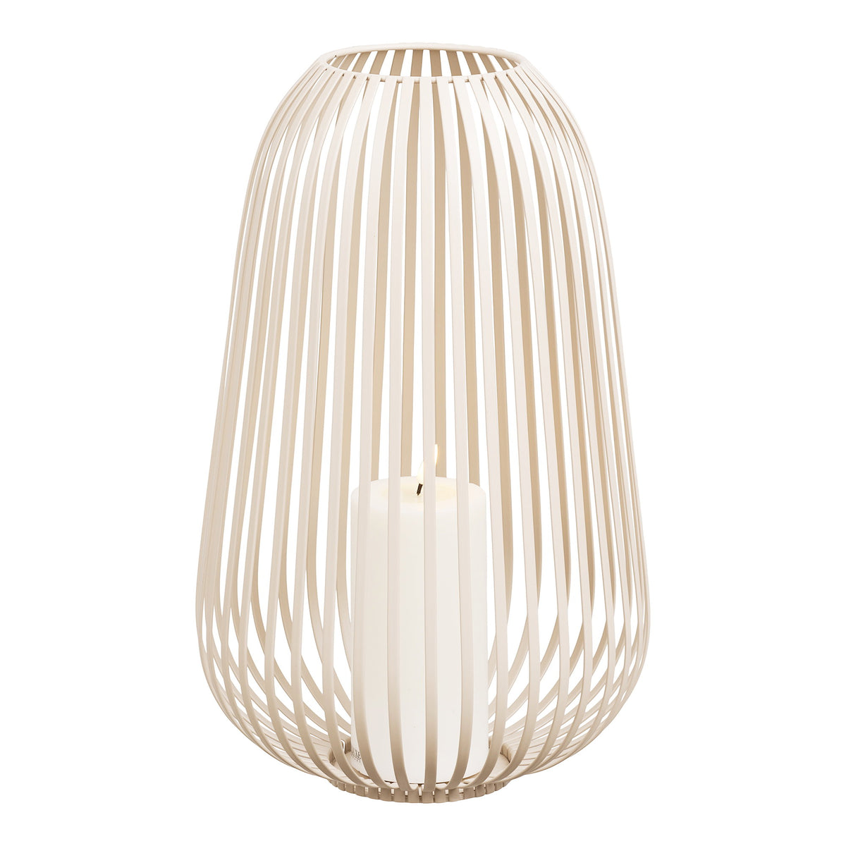 PolsterOase Möbel – Stoense Laterne aus Metall, Beige, Ø 24, 5 × H 40 cm – Ansicht 2