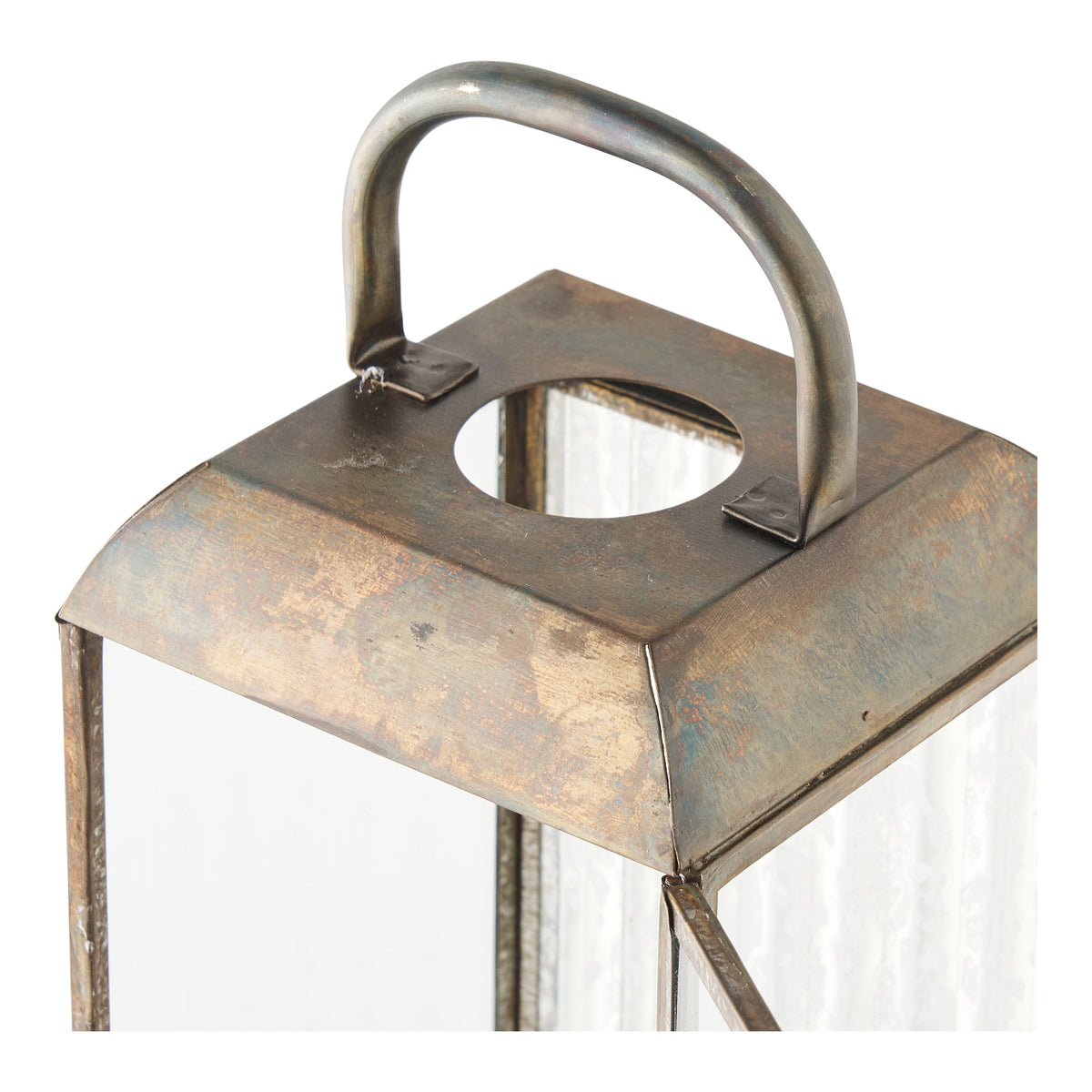 PolsterOase Möbel – Herslev Laterne aus Glas und Metall, Antikmessing, 60 cm – Ansicht 4