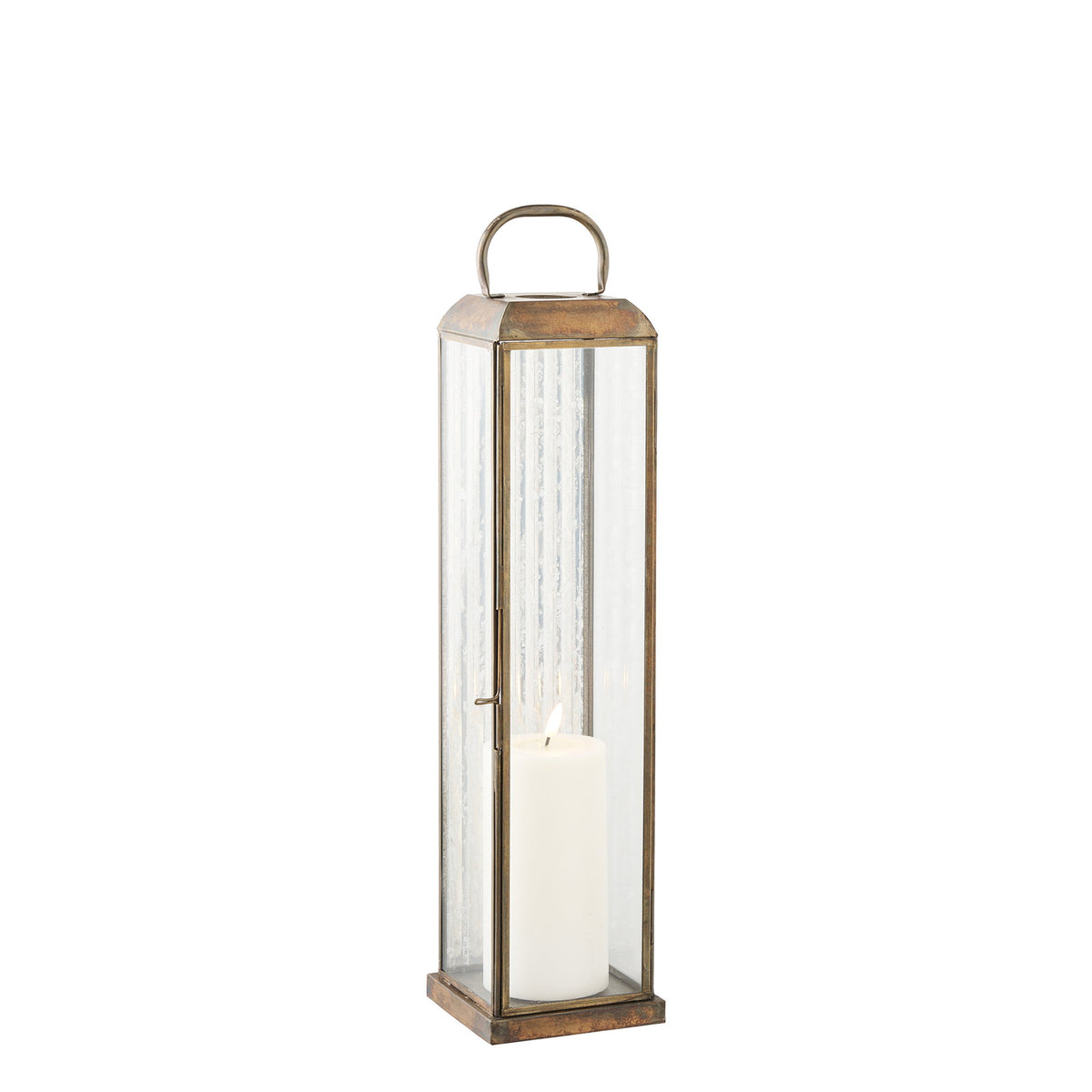 PolsterOase Möbel – Herslev Laterne aus Glas und Metall, Antikmessing, 49 cm – Ansicht 3