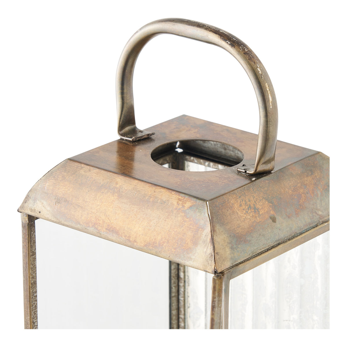 PolsterOase Möbel – Herslev Laterne aus Glas und Metall, Antikmessing, 49 cm – Ansicht 4