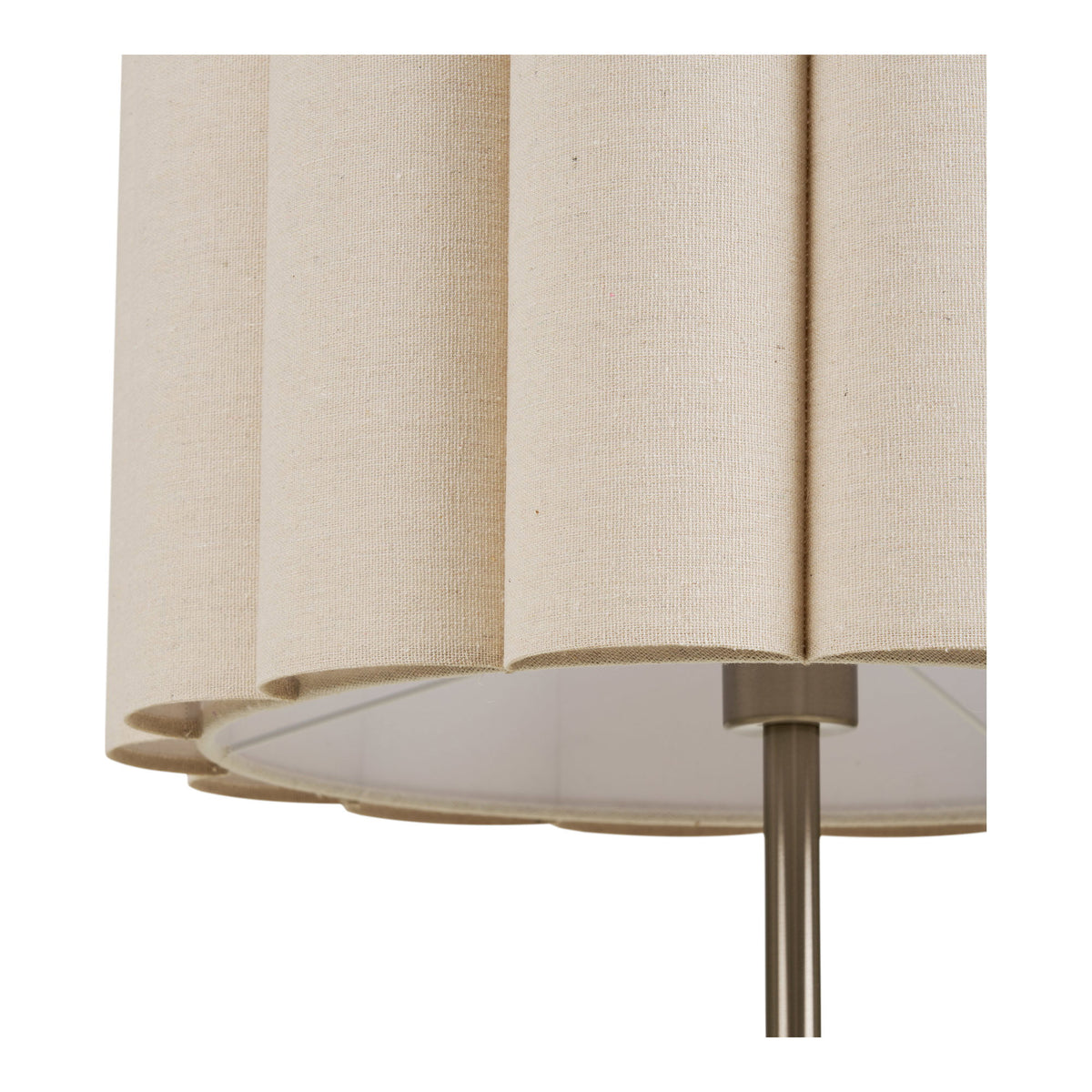 Wattom Stehleuchte – Stahl/Leinen, grau/beige