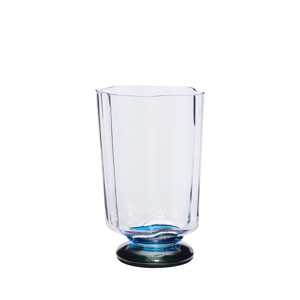 PolsterOase Möbel – Verre Vase aus mundgeblasenem Glas, Blau/Grün – Ansicht 2