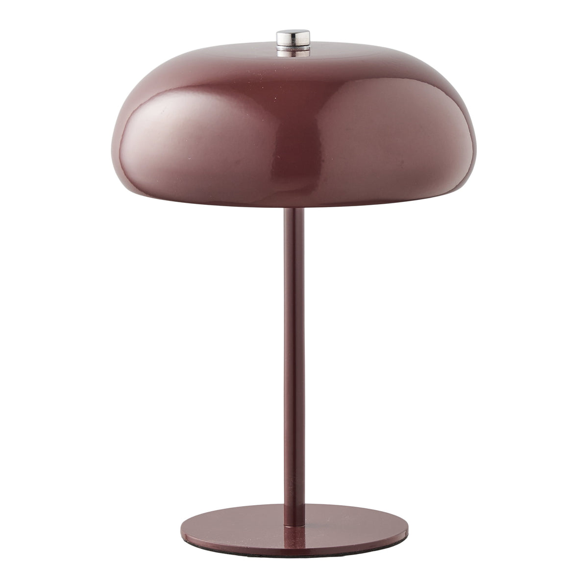 PolsterOase Möbel – Margate Tischlampe, wiederaufladbar, Metall, bordeaux ø16 cm