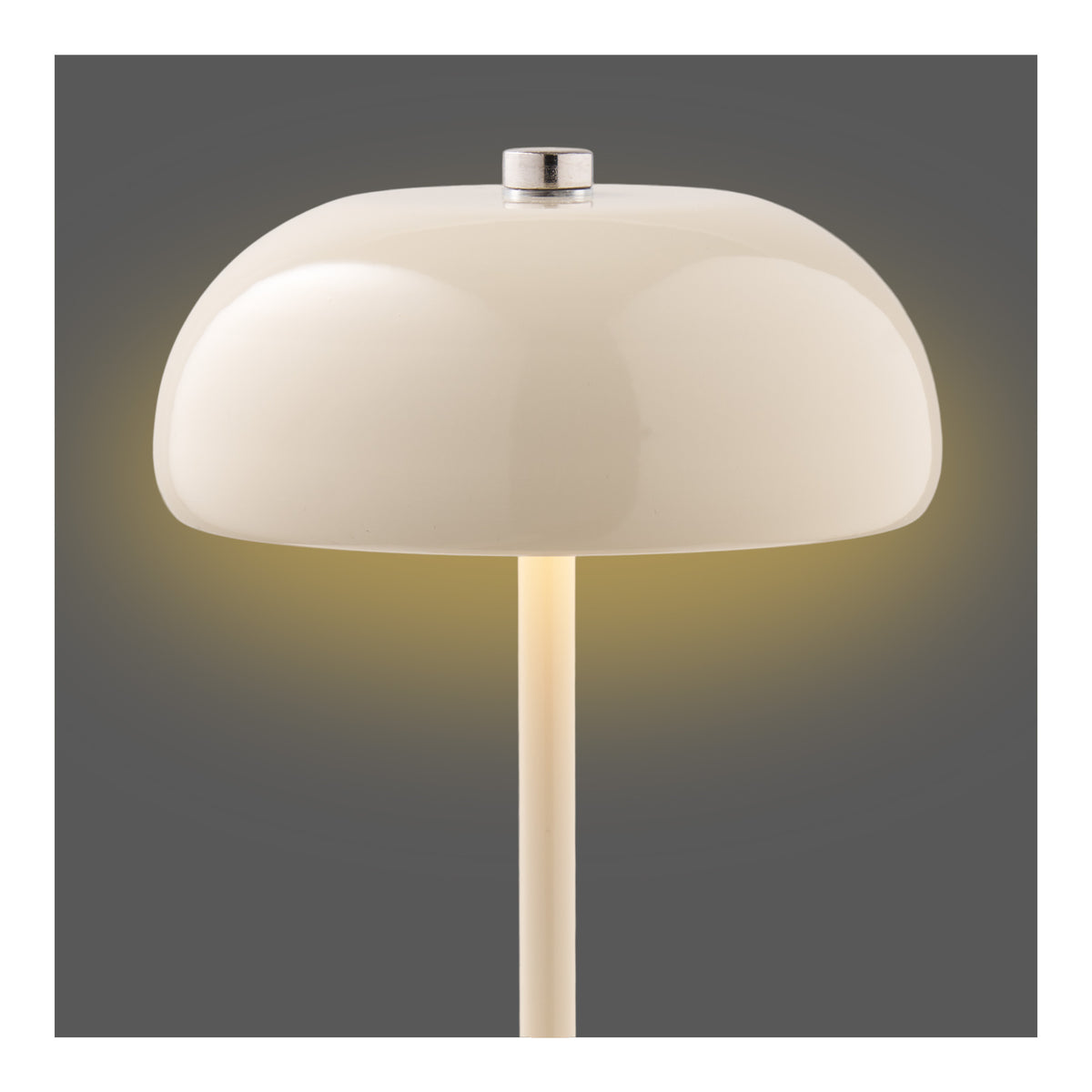 PolsterOase Möbel – Margate Akku Tischlampe aus Metall, Beige, Ø 13 cm – Ansicht 2