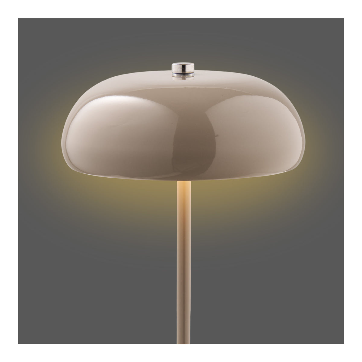 PolsterOase Möbel – Margate Akku, Tischlampe aus Metall, Taupe, Ø 16 cm – Ansicht 2
