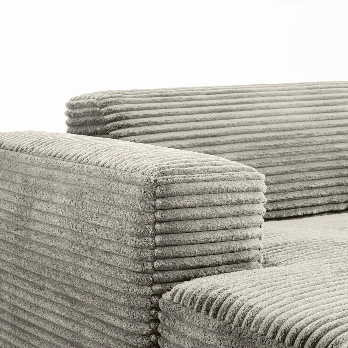 Big Sofa mit verstellbare Rückenlehnen in Breitcord Grau - POLSTEROASE