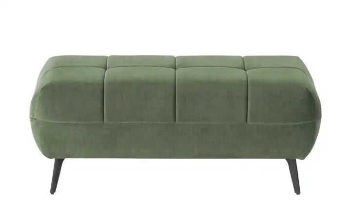 Ecksofa L - Form + Hocker in Webstoff Grün - POLSTEROASE