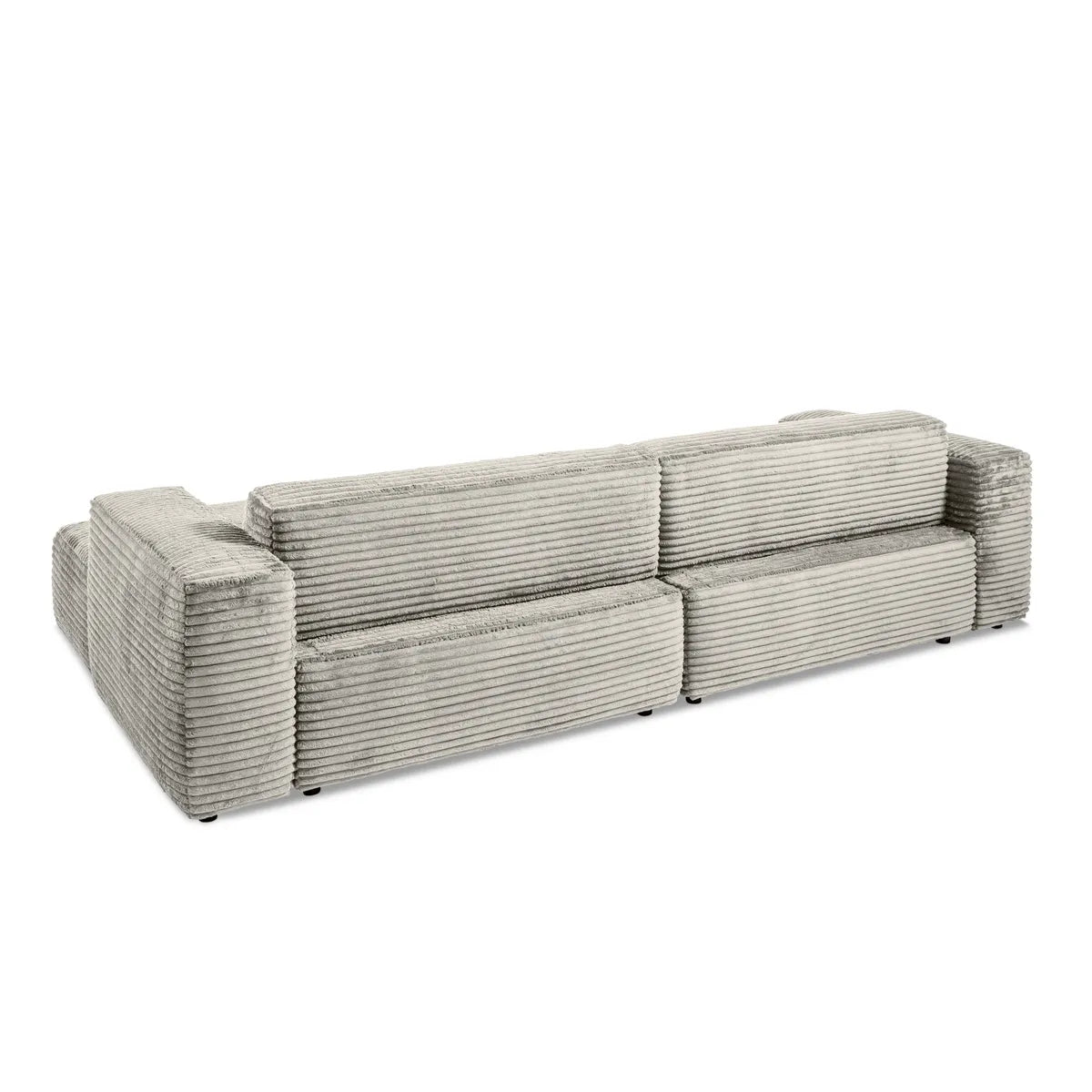 Big Sofa mit verstellbare Rückenlehnen in Breitcord Grau - POLSTEROASE