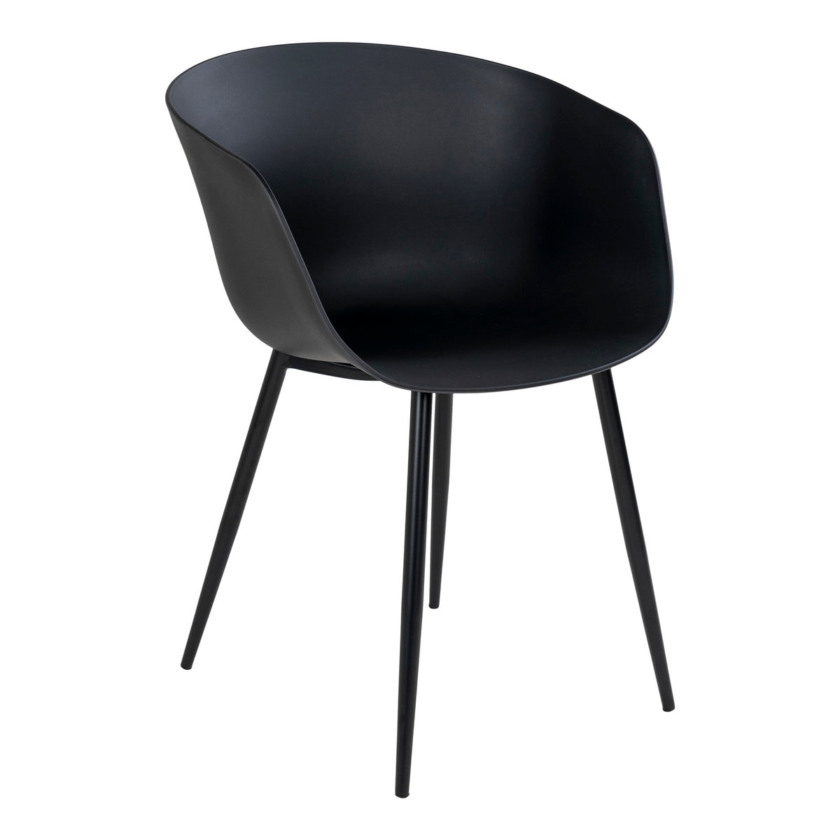 Roda Esszimmerstühle aus Polypropylen und Stahl, 2er-Set – Schwarz