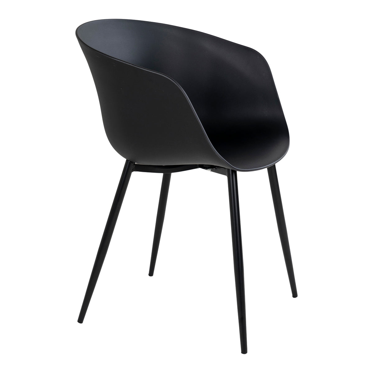 Roda Esszimmerstühle aus Polypropylen und Stahl, 2er-Set – Schwarz