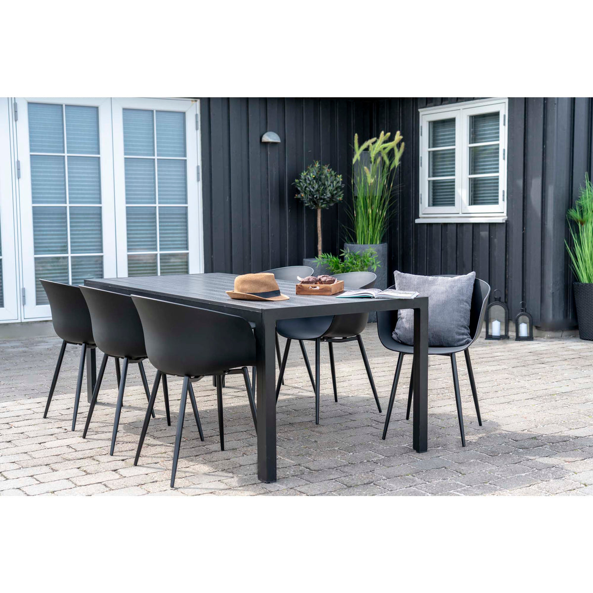 Roda Esszimmerstühle aus Polypropylen und Stahl, 2er-Set – Schwarz