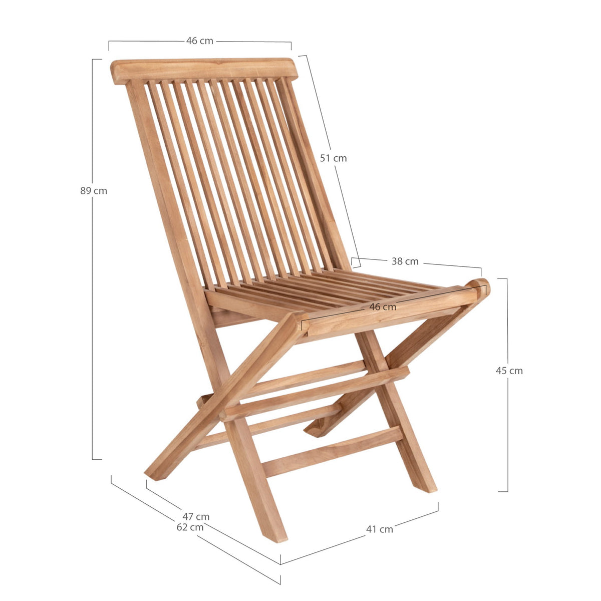 Gartenstuhl Toledo – Teak, natur (2er-Set)