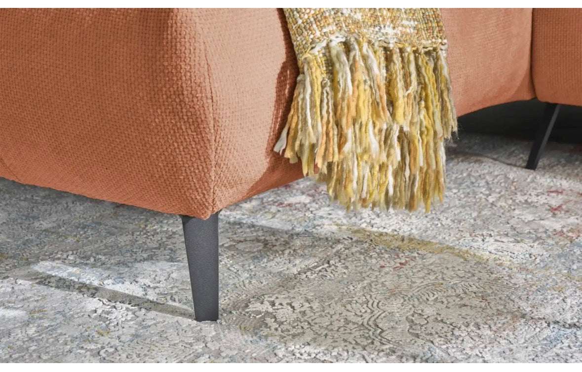 Ecksofa in Webstoff Kupfer