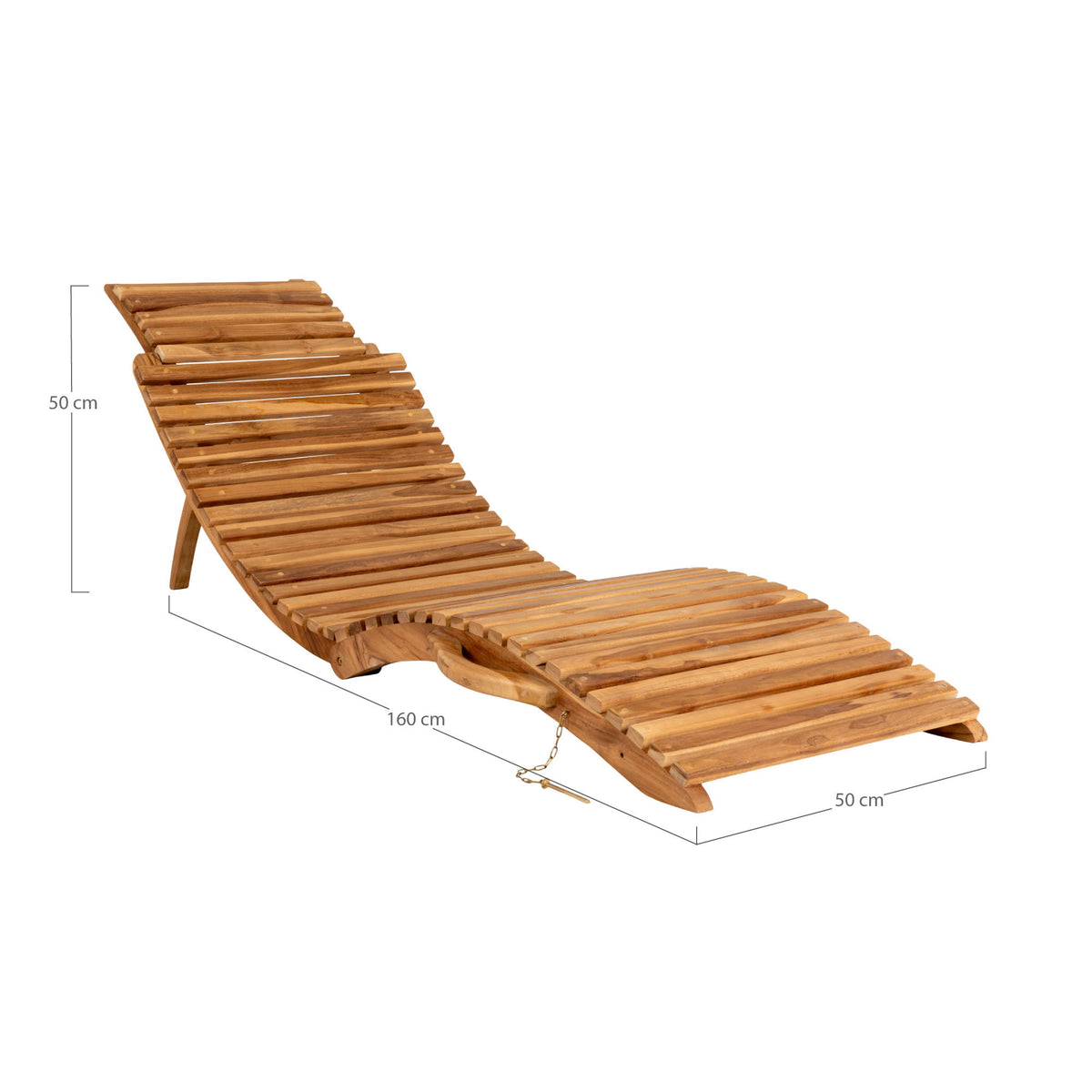 Arrieta Sonnenliege aus Teakholz, Natur, 160 cm