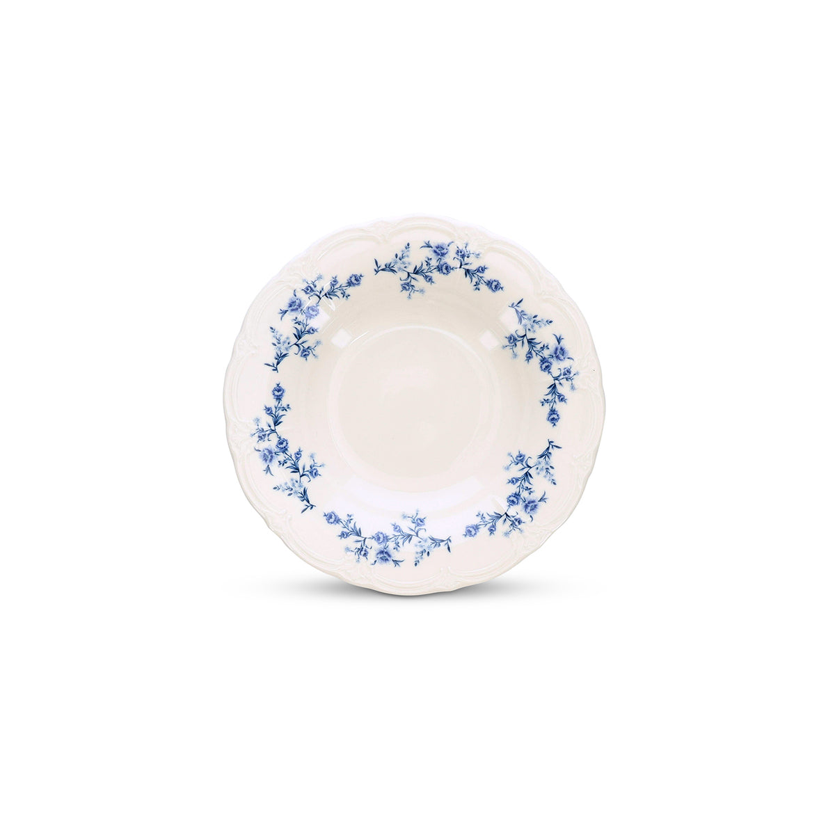 bonbistro Tiefer Teller 23,5/14xH4 cm, blaues Blumenmuster, Retro – 6er-Set – Produktansicht 3