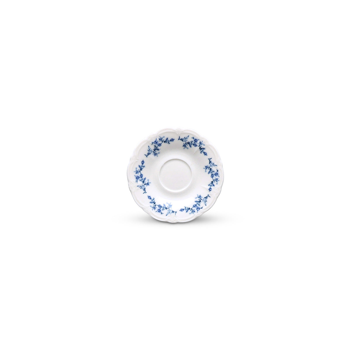 bonbistro Mokka-Untertasse 12 cm, Retro mit blauem Blumenmuster – 6er-Set – Produktansicht 1