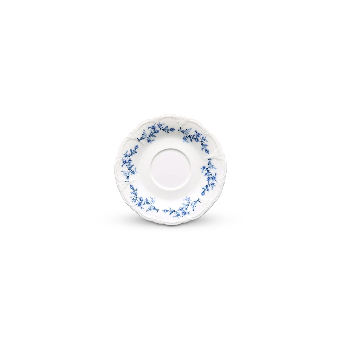 bonbistro Untertasse 16,5 cm blaues Blumenmuster Retro – 6er-Set – Produktansicht 1