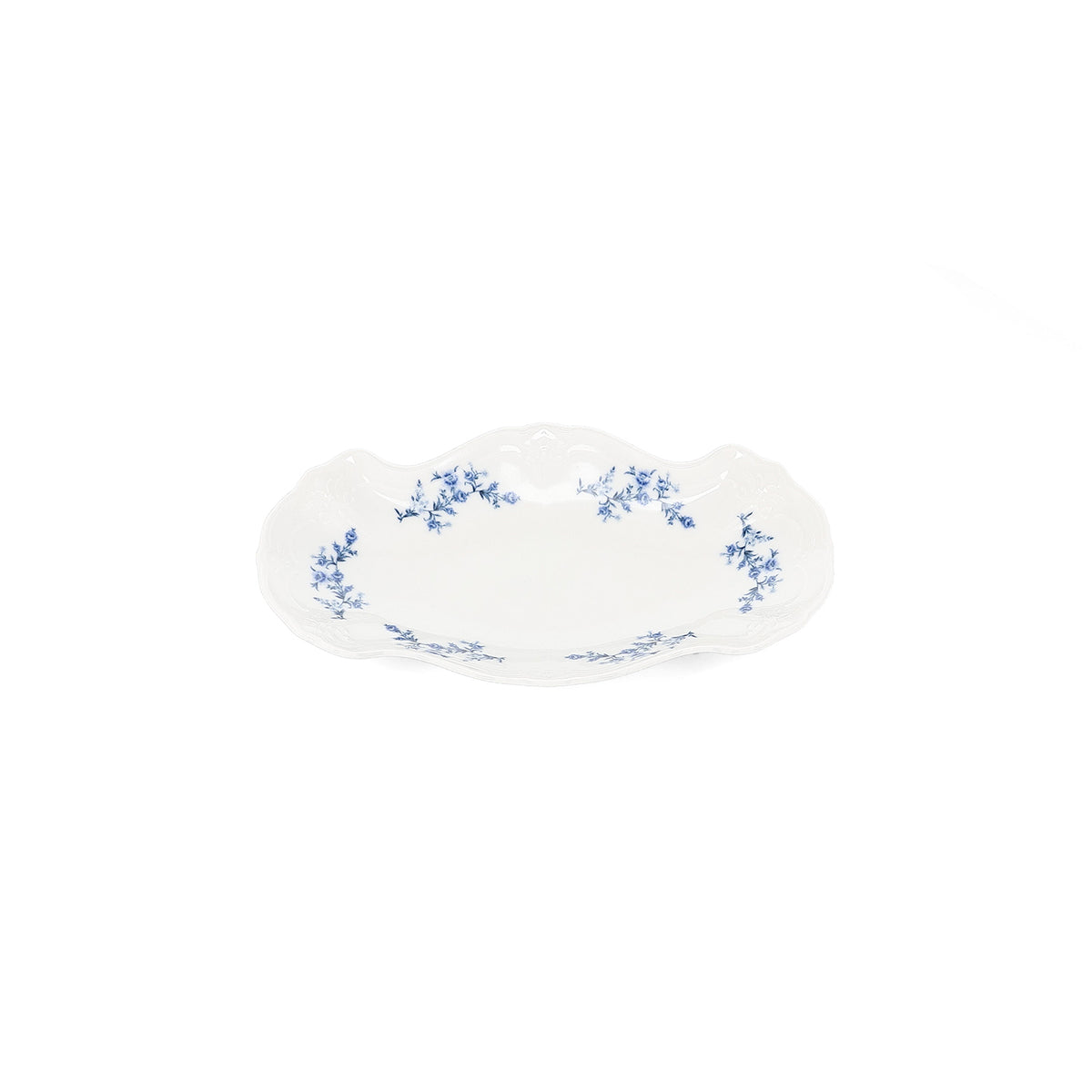 bonbistro Servierschale 26 x 16 cm, Retro-Blumenmuster in Blau – 4er-Set – Produktansicht 2