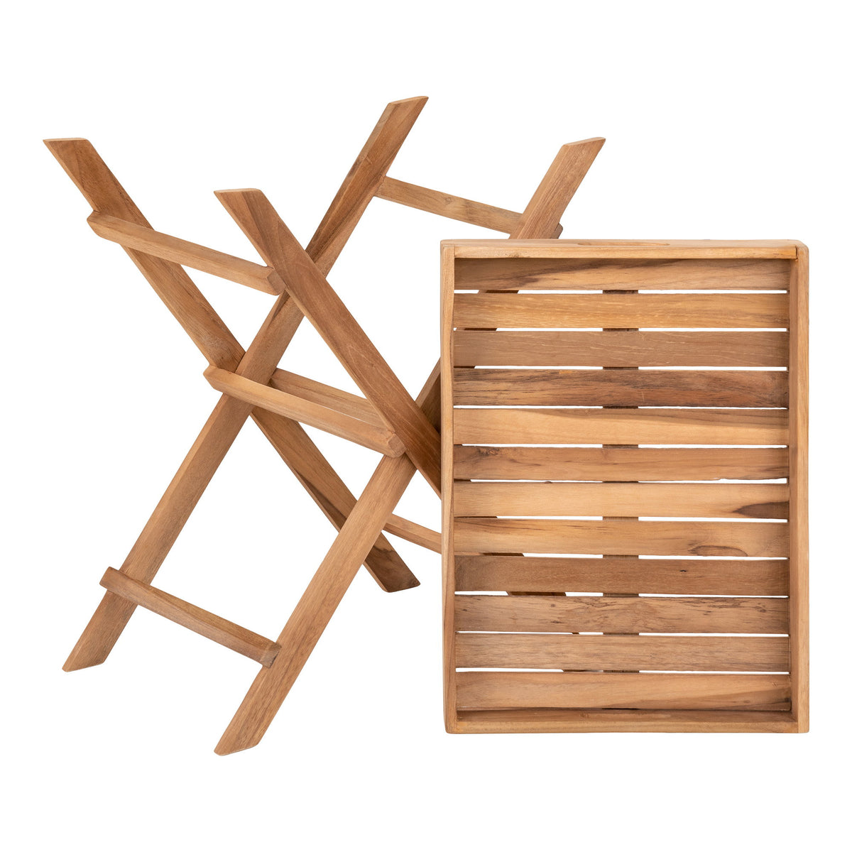 PolsterOase Möbel – Ronda Tabletttisch aus Teakholz, Natur, 29 × 39 × 49, 5 cm – Ansicht 2