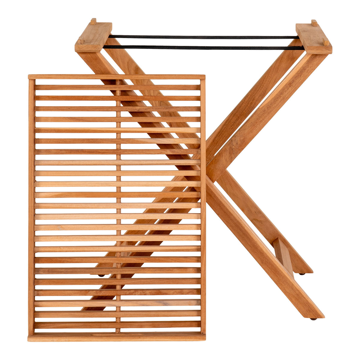 PolsterOase Möbel – Ronda Tabletttisch aus Teakholz, Natur, 60 × 40 × 70 cm – Ansicht 5