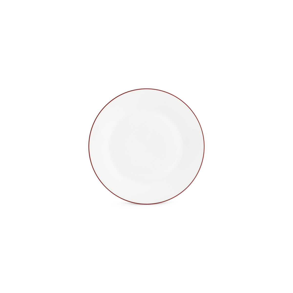 bonbistro Teller 24 cm mit bordeauxfarbenem Rand, Basic White – 6er-Set – Produktansicht 1