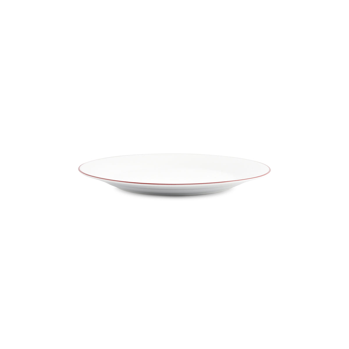 bonbistro Teller 24 cm mit bordeauxfarbenem Rand, Basic White – 6er-Set – Produktansicht 2