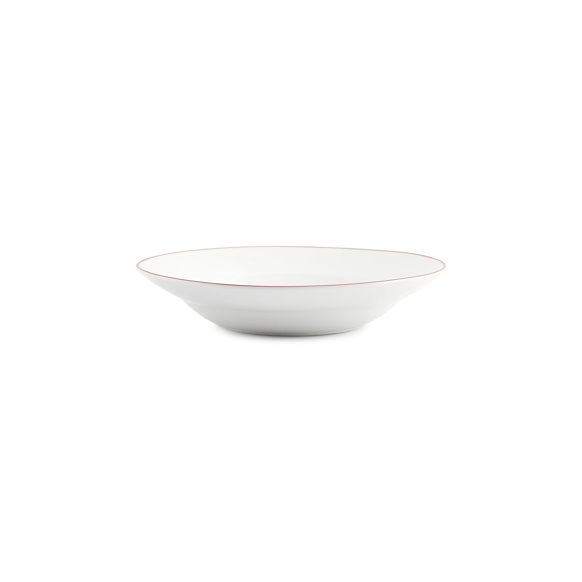 bonbistro Tiefer Teller 23 × H 4 cm, burgunderfarbener Rand, Basic White – 6er-Set – Produktansicht 3
