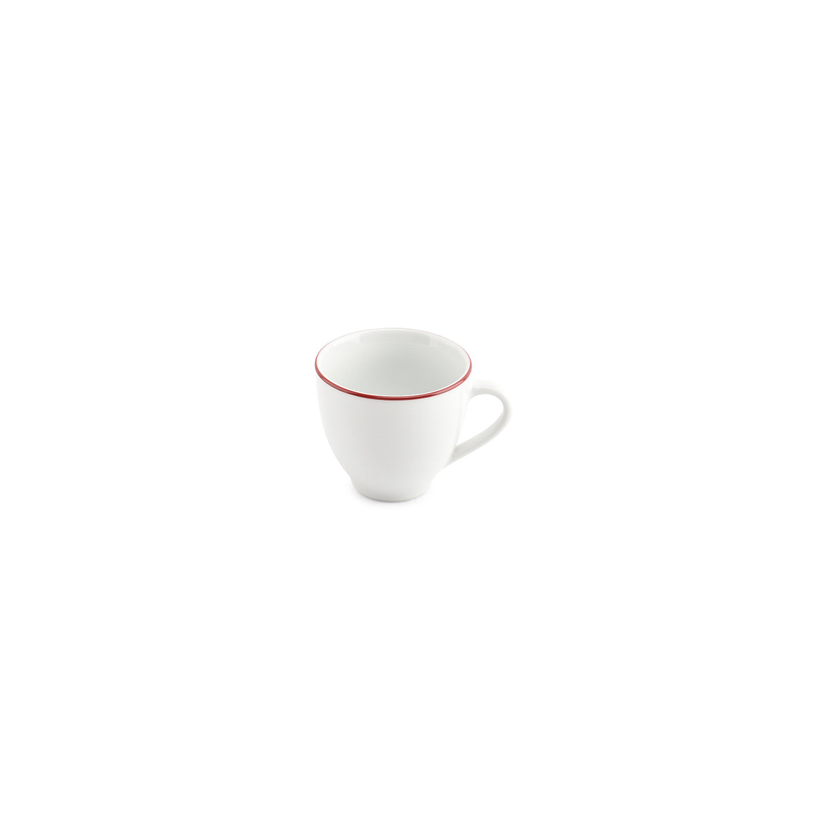 bonbistro Becher 20 cl mit burgunderfarbenem Rand, Basic Weiß – 6er-Set – Produktansicht 2