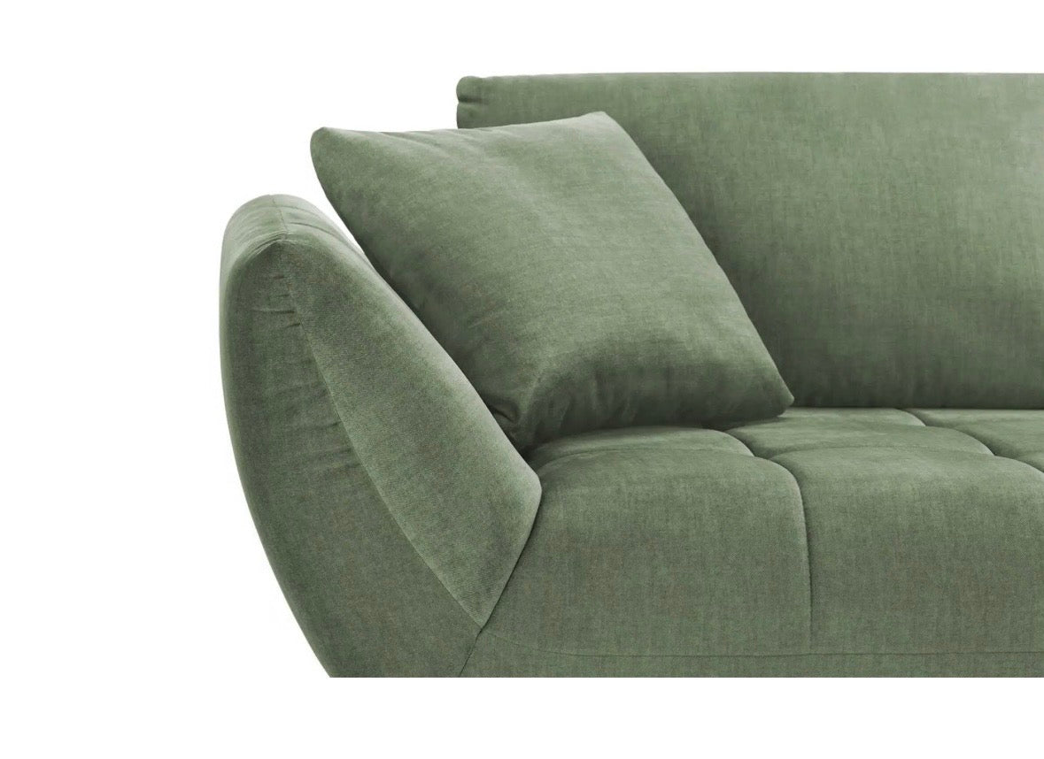 Ecksofa in Samt Grün
