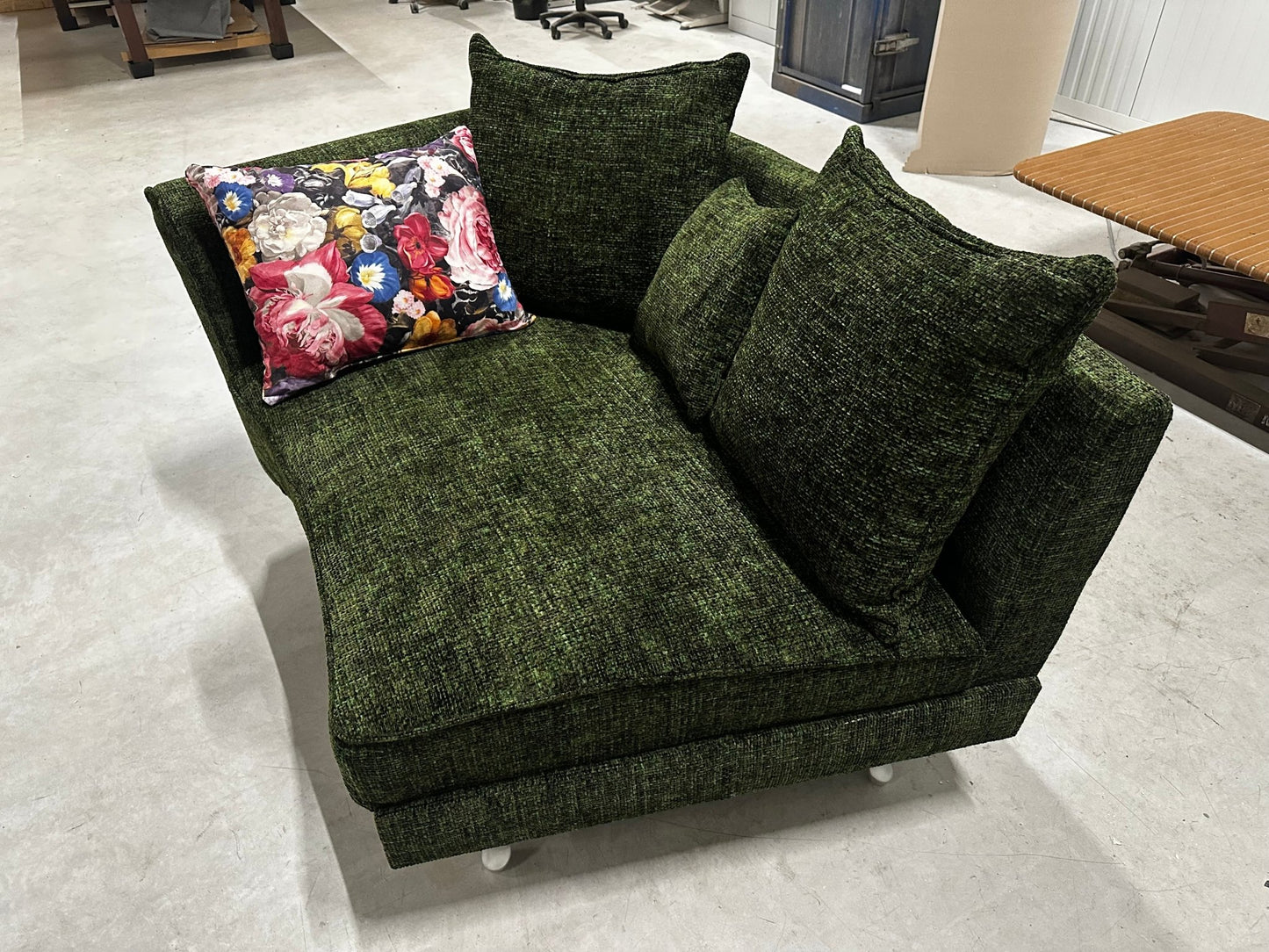 Loveseat / Relaxliege in Webstoff Grün - POLSTEROASE