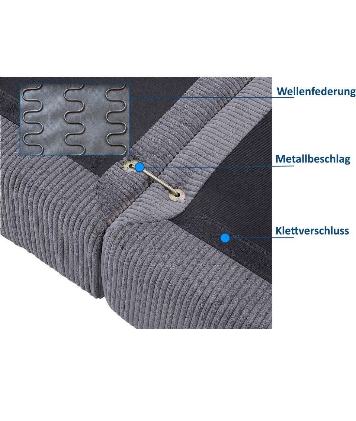 XXL - Modulsofa in Breitcord Anthrazit - POLSTEROASE
