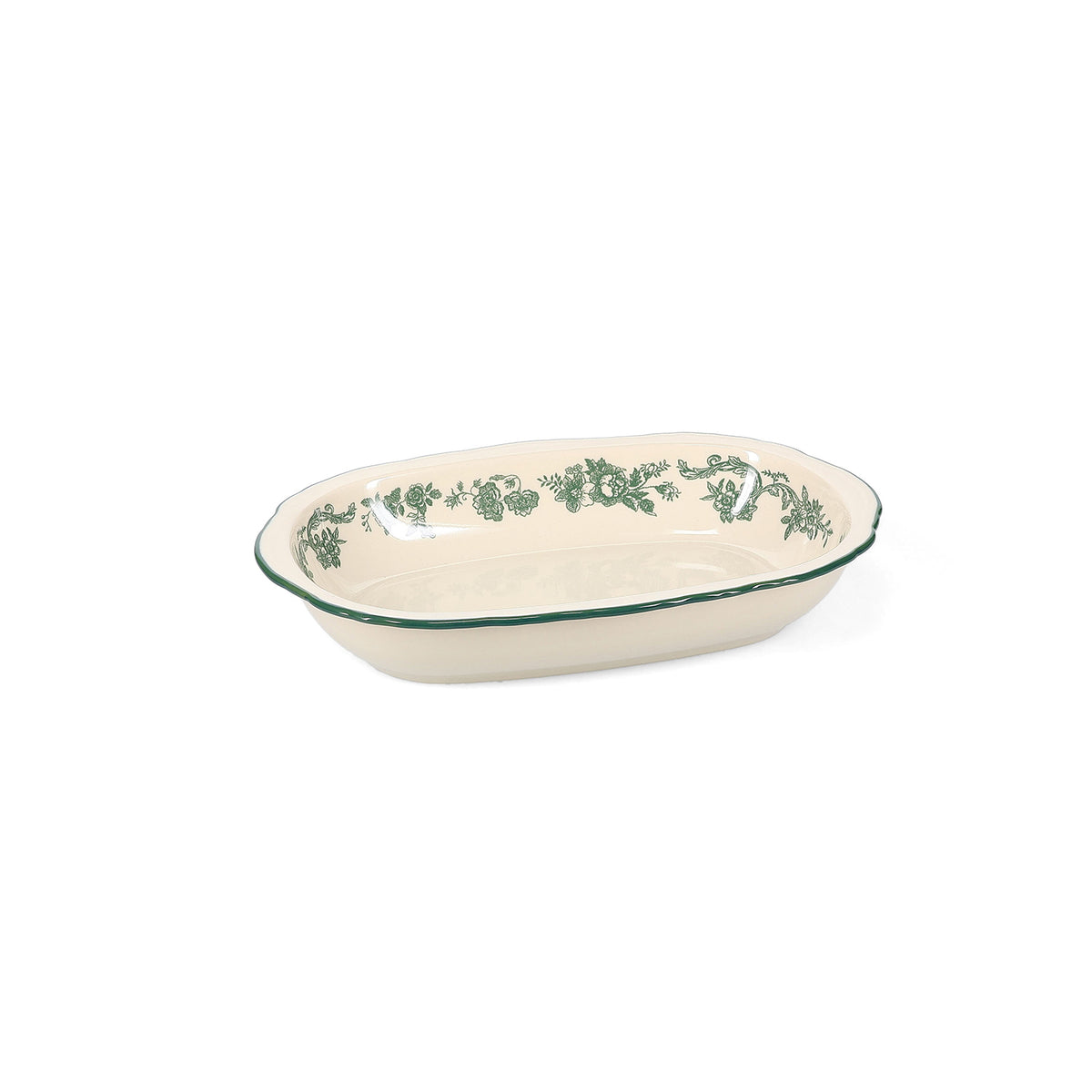 Servierschale 26,5 x 17,5 x H4,5 cm, oval, grün, Cyril – 2er-Set