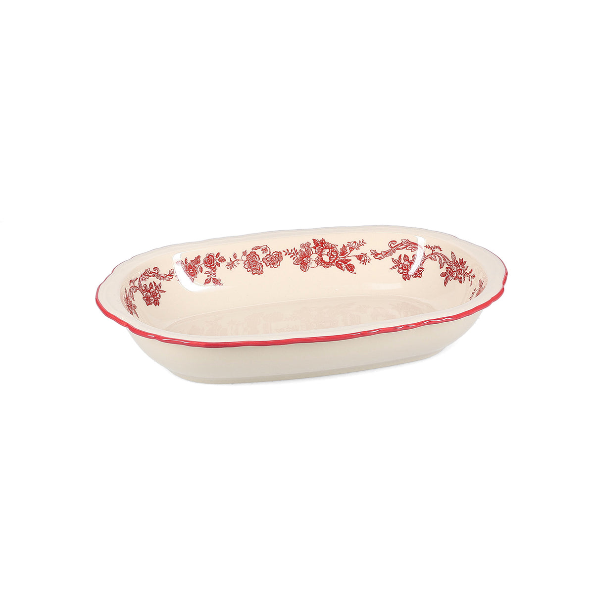 S|P Collection Servierschale 31,5x21xH5,5cm oval bordeaux Cyril – Produktansicht 1