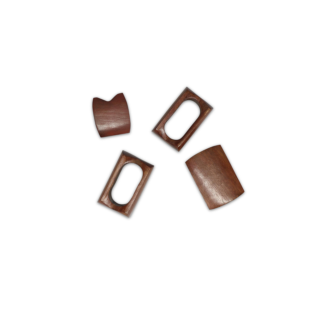 S|P Collection Serviettenring 5,5 x 4 cm, rechteckig, Holz, Moku - 4er-Set – Produktansicht 4