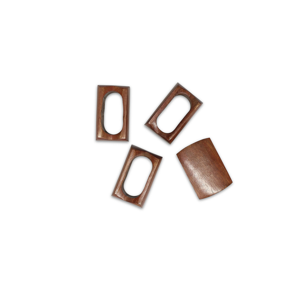 S|P Collection Serviettenring 5,5 x 4 cm, rechteckig, Holz, Moku - 4er-Set – Produktansicht 5
