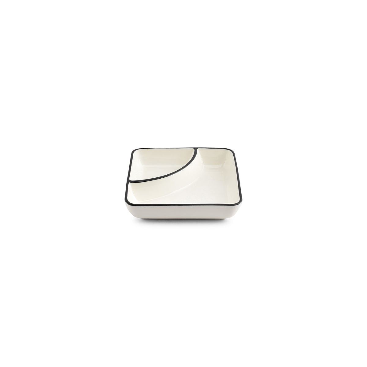 Salt & Pepper Servierplatte 14,5 x 14,5 x H3,5 cm, 2-teilig, weiß Nero – 4er-Set – Produktansicht 1